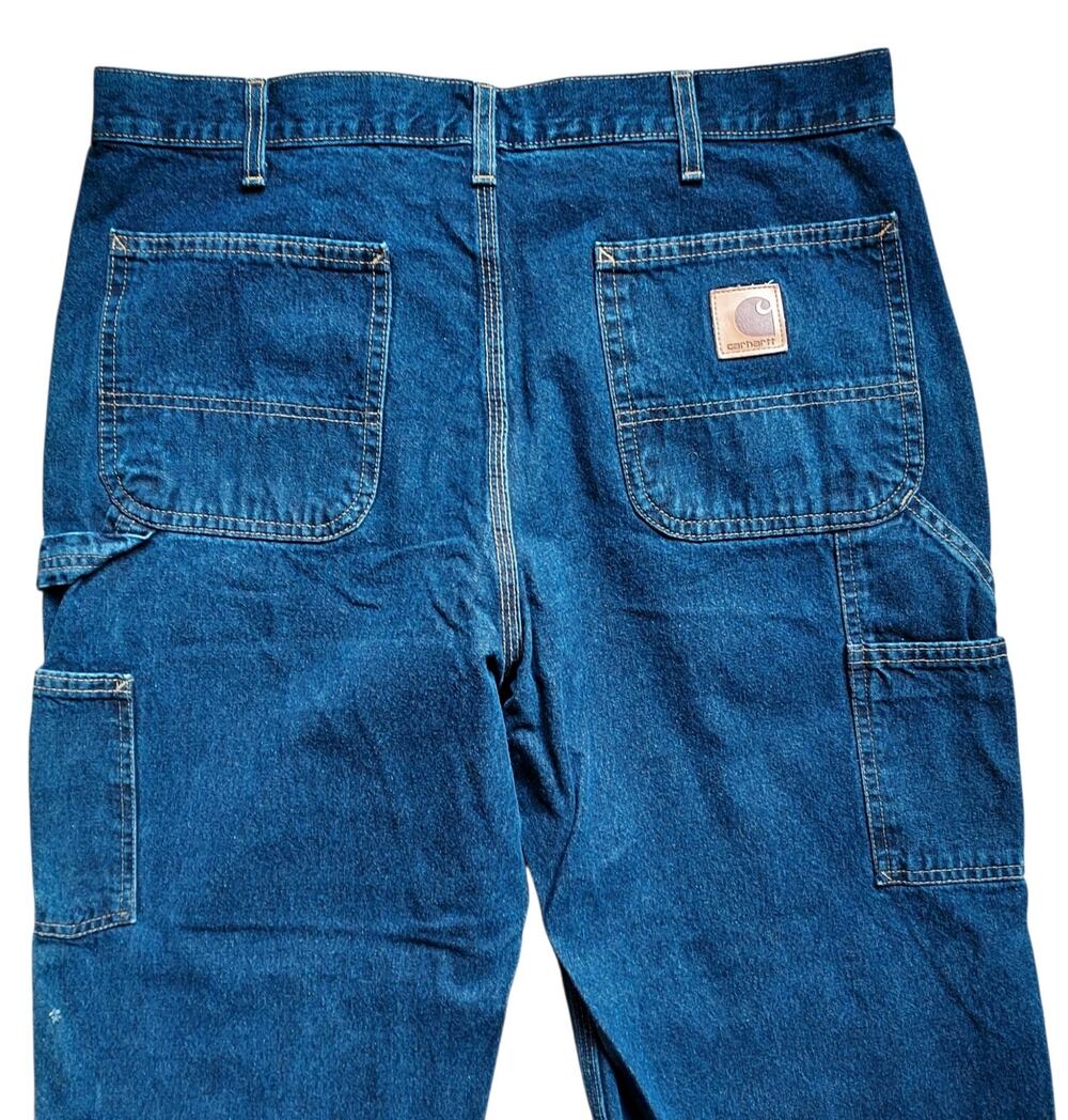 Carhartt Loose Fit Carpenter Work Utility Blue Denim Men's Jeans Size 36 X 32